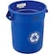 Global Industrial 20 Gallon Plastic Trash Container, Garbage Can - Blue 240458BL - alternate 5